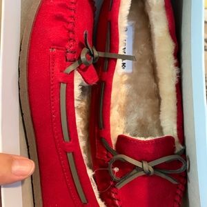 Red moccasins